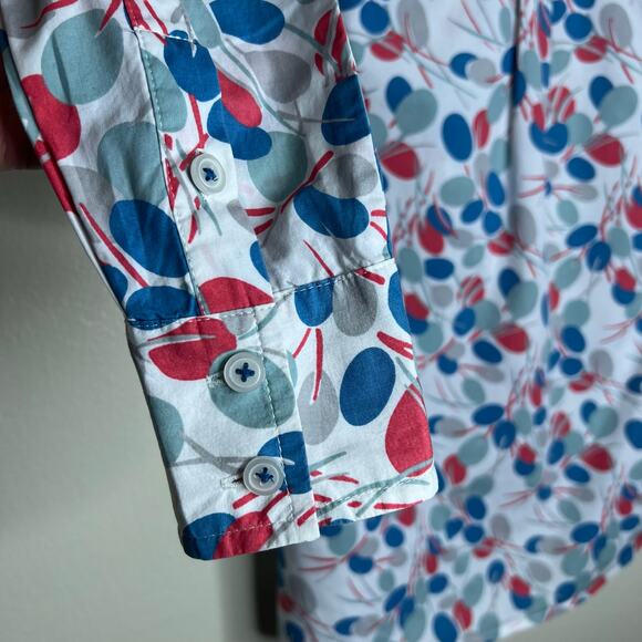 Boden Button Down Shirt 4 Flip Cuff Long Sleeve 100% Cotton Polka Dot Preppy Top - Picture 7 of 8